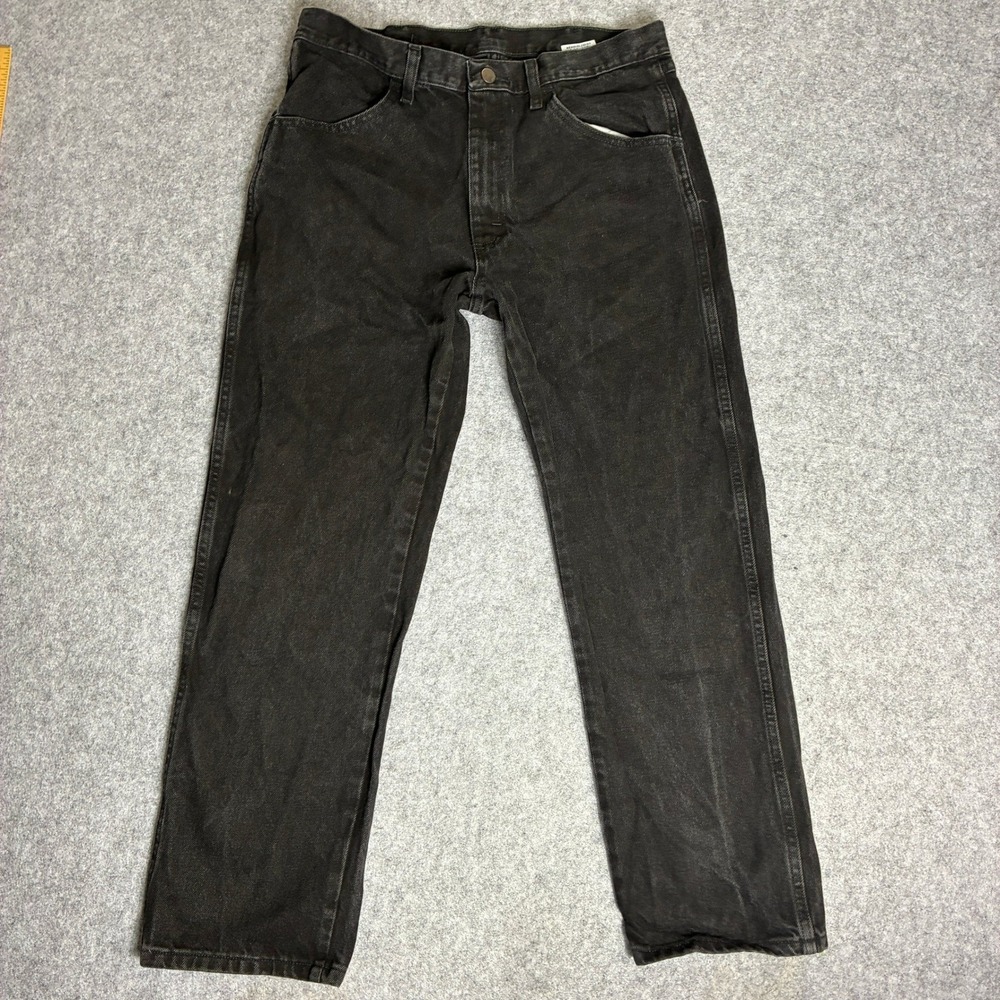 Rustler 32x28 100% Cotton Western Relaxed Fit Jeans Men's Faded Black Denim